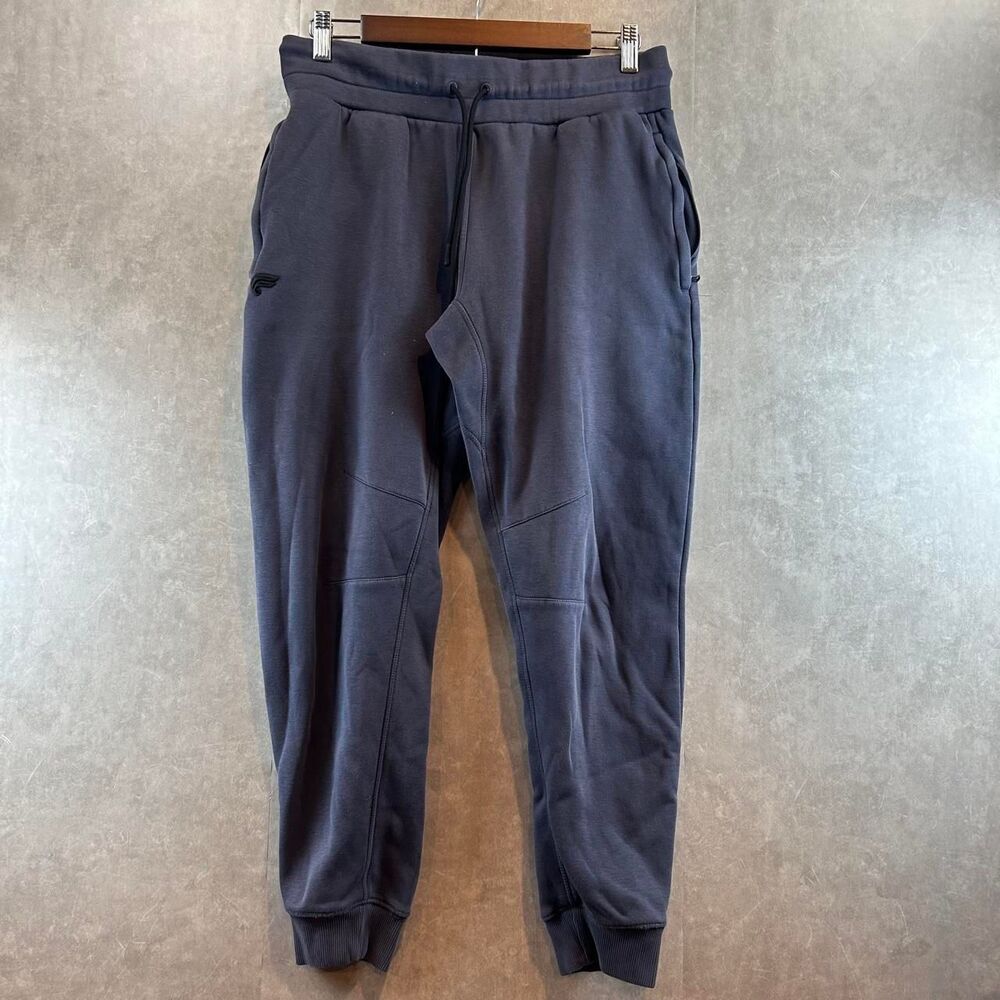 Fabletics Men's Grey and Navy Joggers-tracksuits